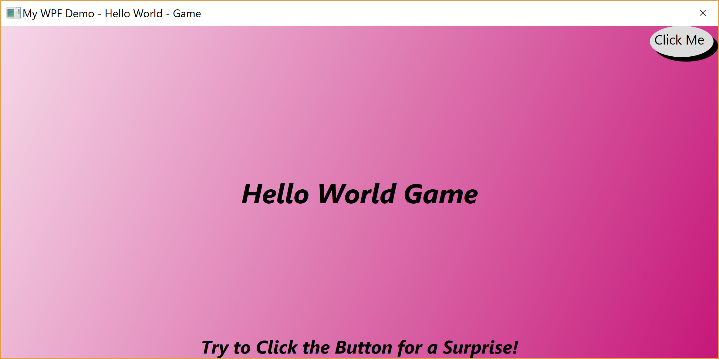 Hello World Game Main Display