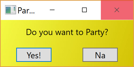 Window Dialog to Ask to Party
